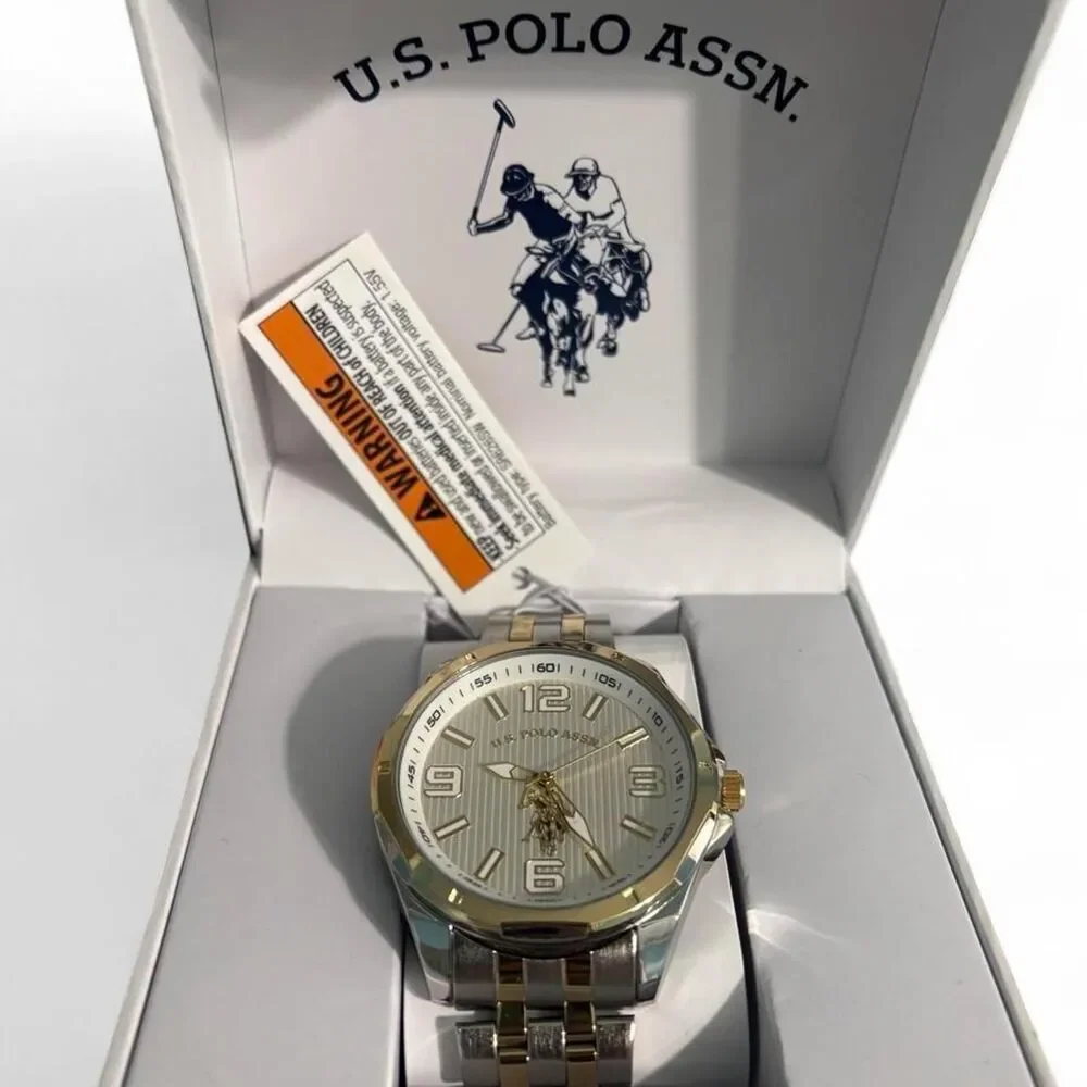 Us-polo-assn Men's Silver and Gold Watch